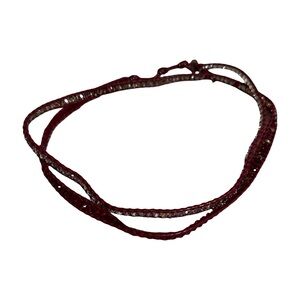 Red and Silver Braided Necklace